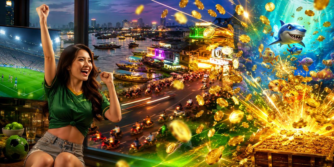 Phố đêm Cần Thơ với đèn neon rực rỡ, người dùng trải nghiệm game casino trên điện thoại